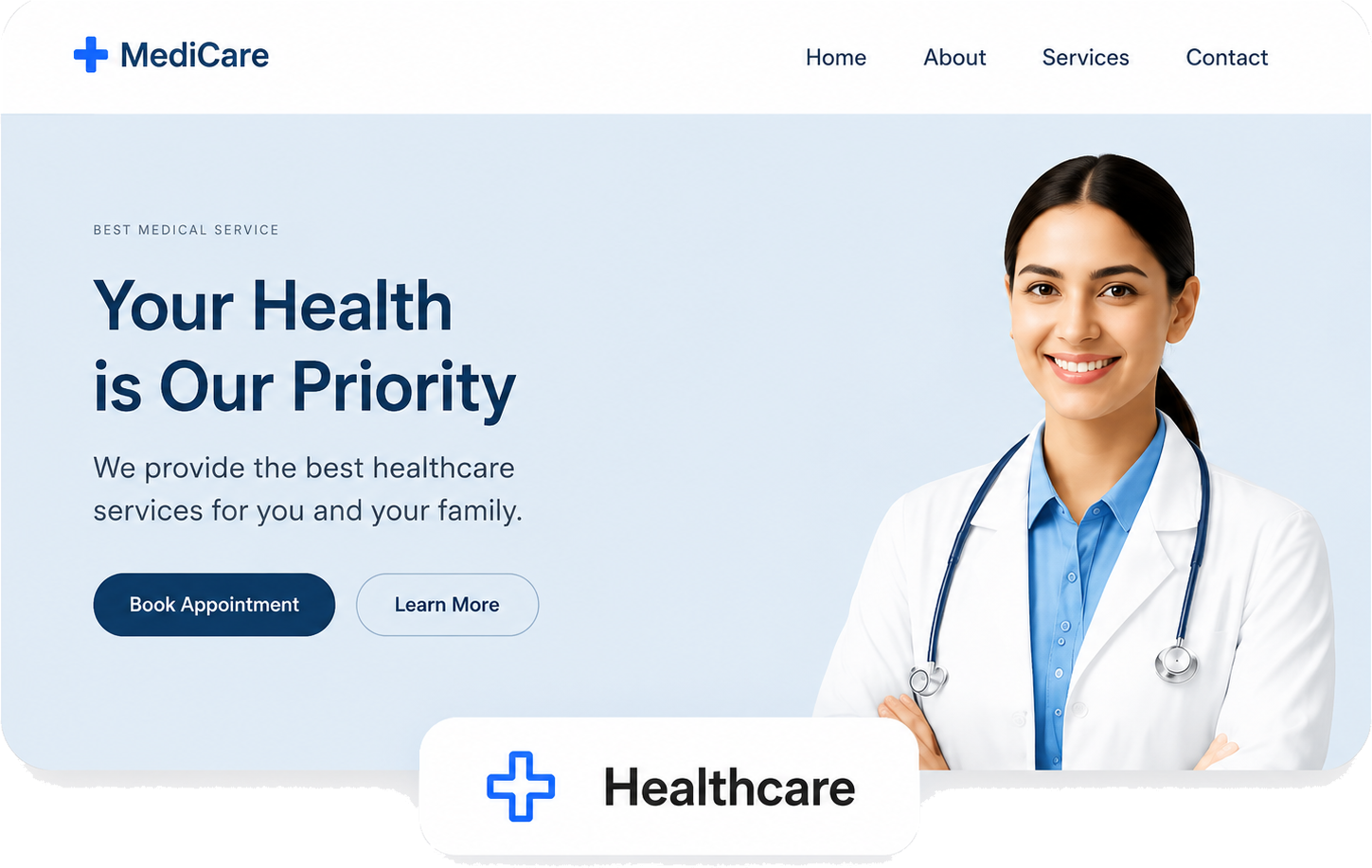 Healthcare website preview