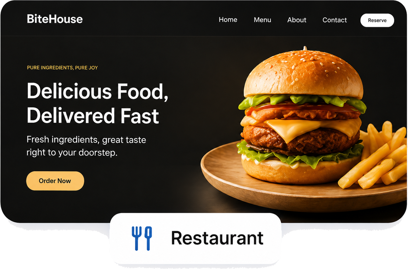 Restaurant website preview