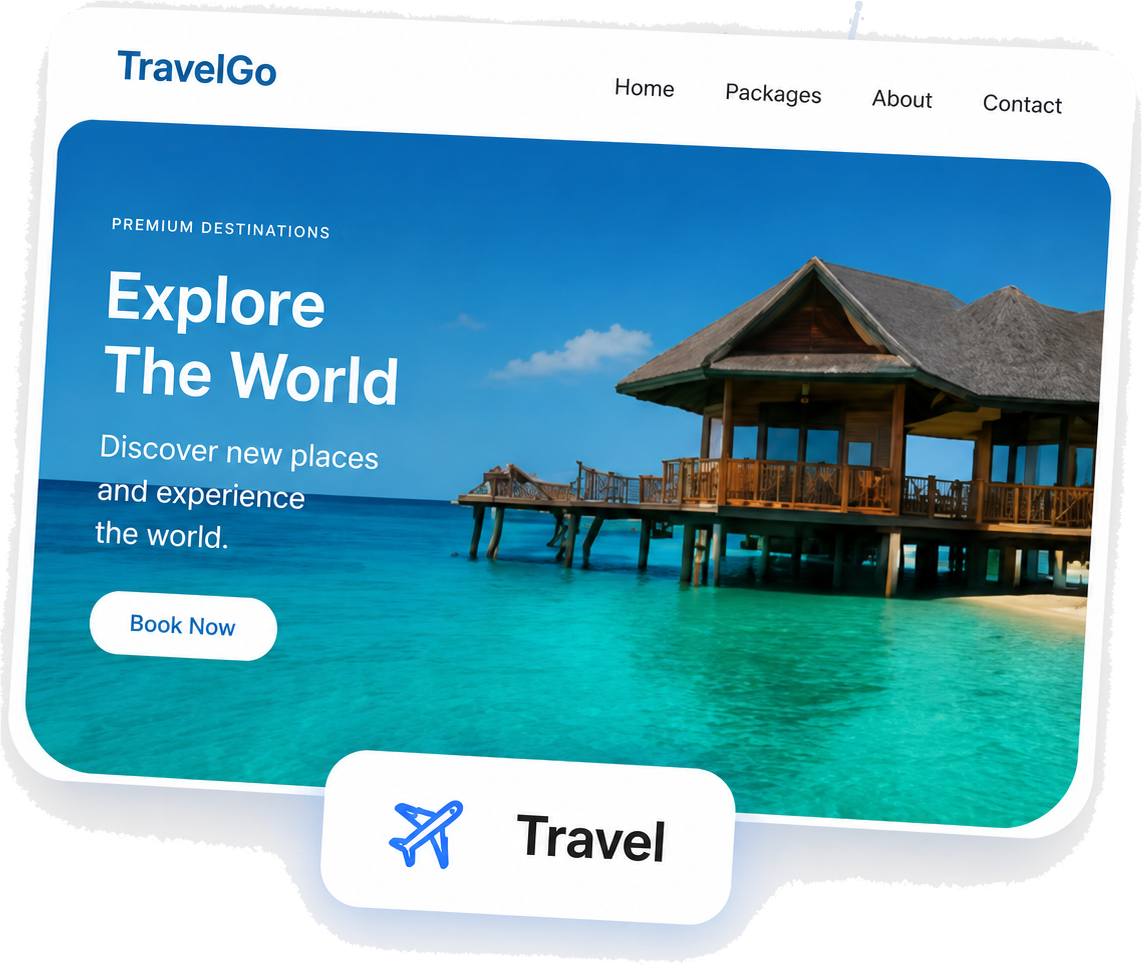 Travel website preview