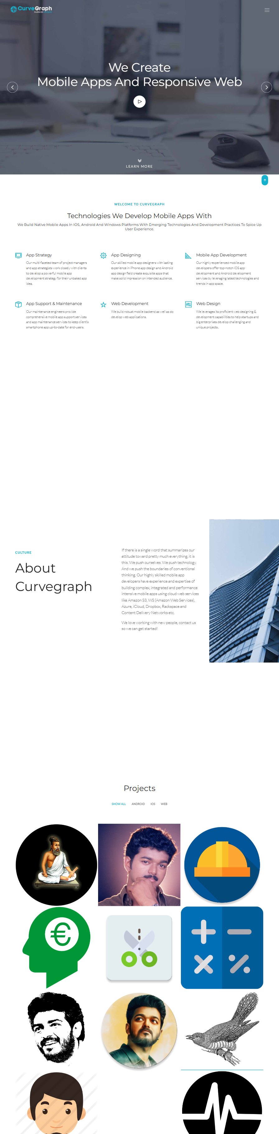 Curvegraph — full site preview