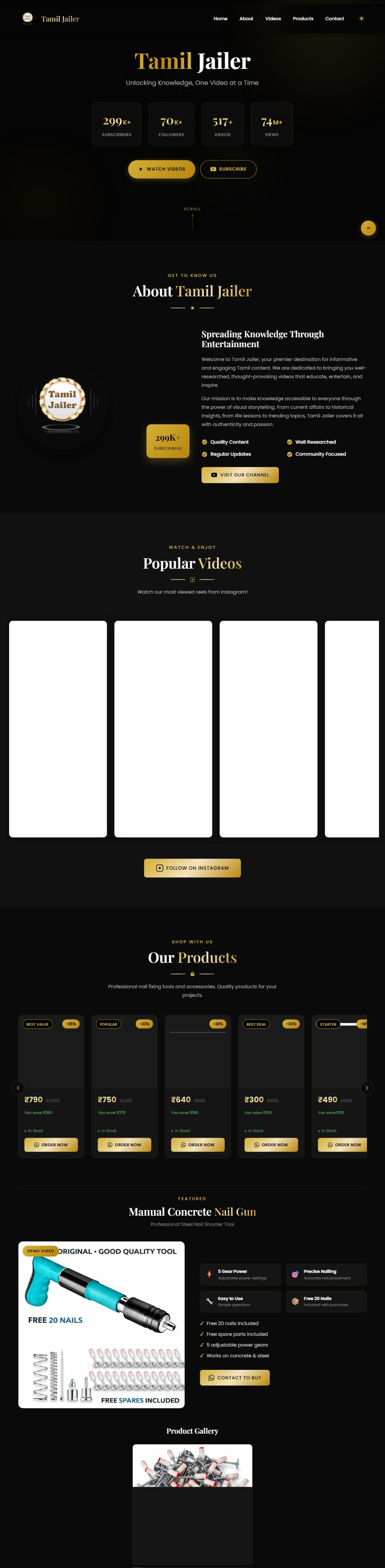 Tamil Jailer — full site preview