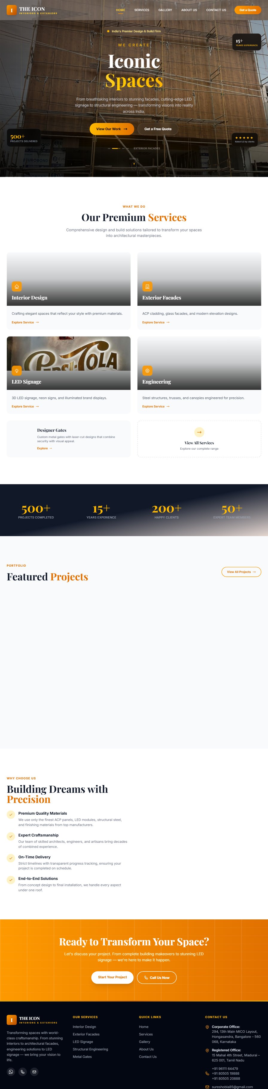The Icon Interiors — full site preview