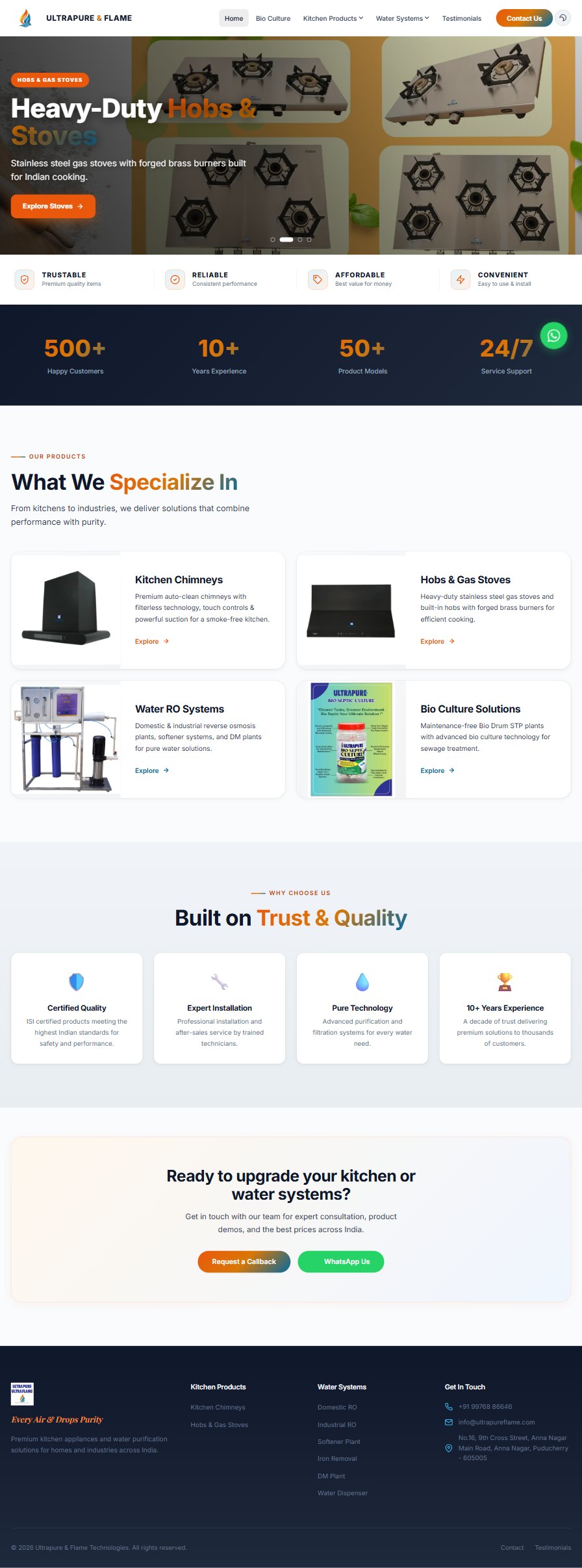 Ultrapure Flame — full site preview